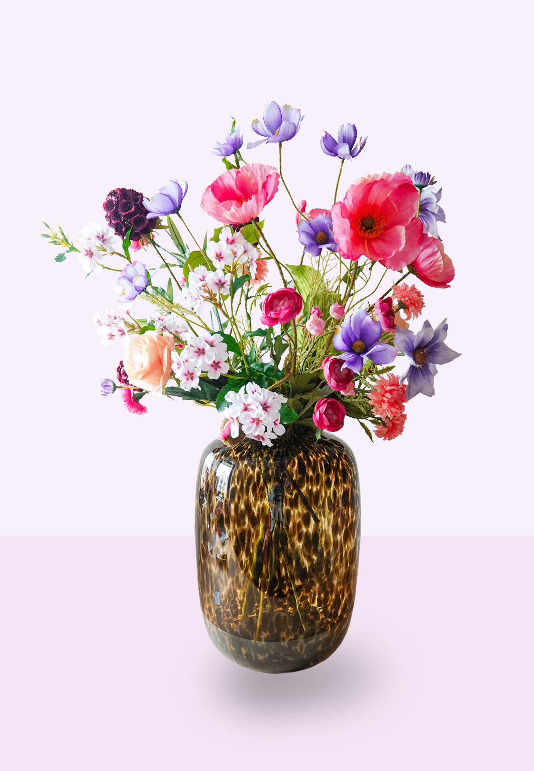 Zijden boeket Erika in vaas Nikkie