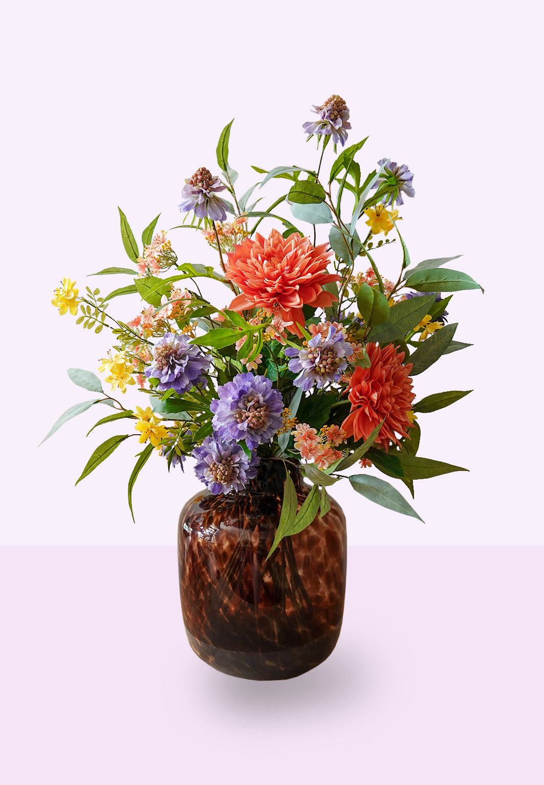 Zijden boeket Mirre in vaas Marjolein