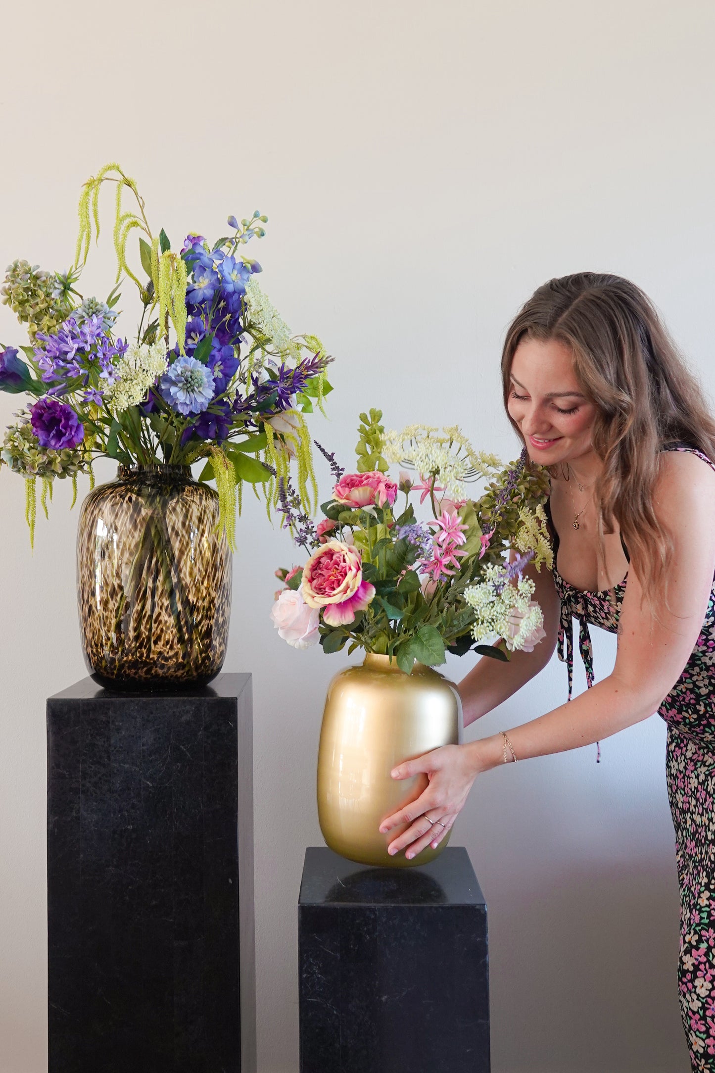Zijden boeket Daphne in vaas Claire M