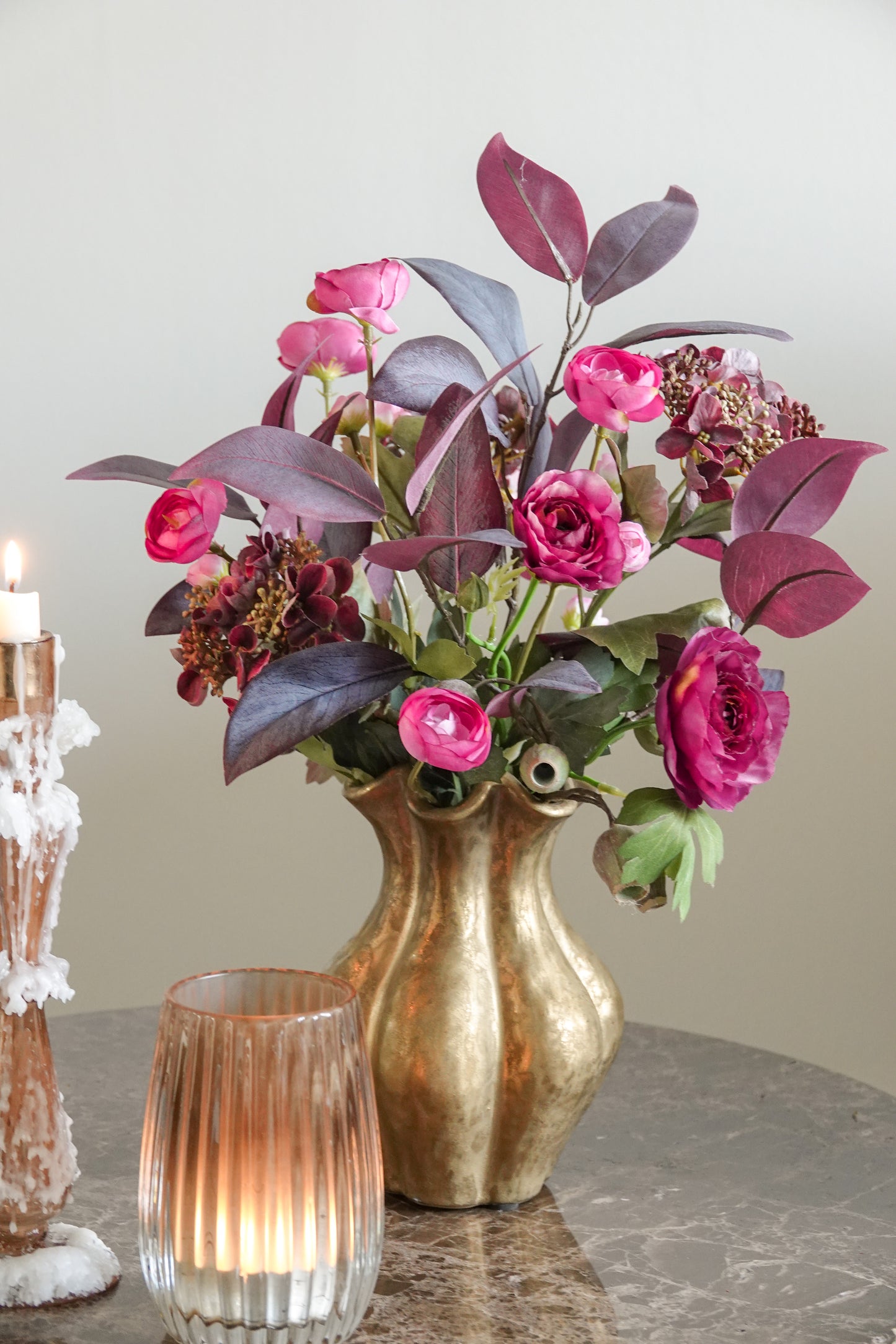 Zijden boeket Joan met vaas