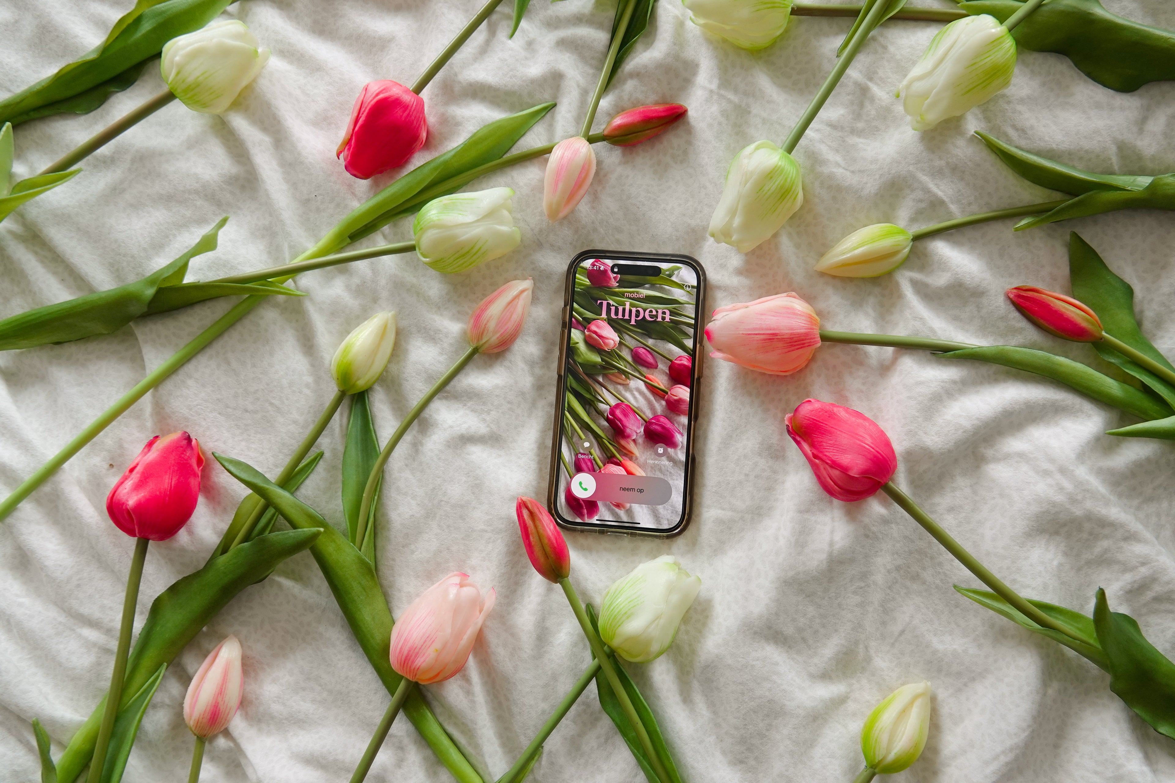 Fleuramour tulpen roze wit sfeerimpressie 