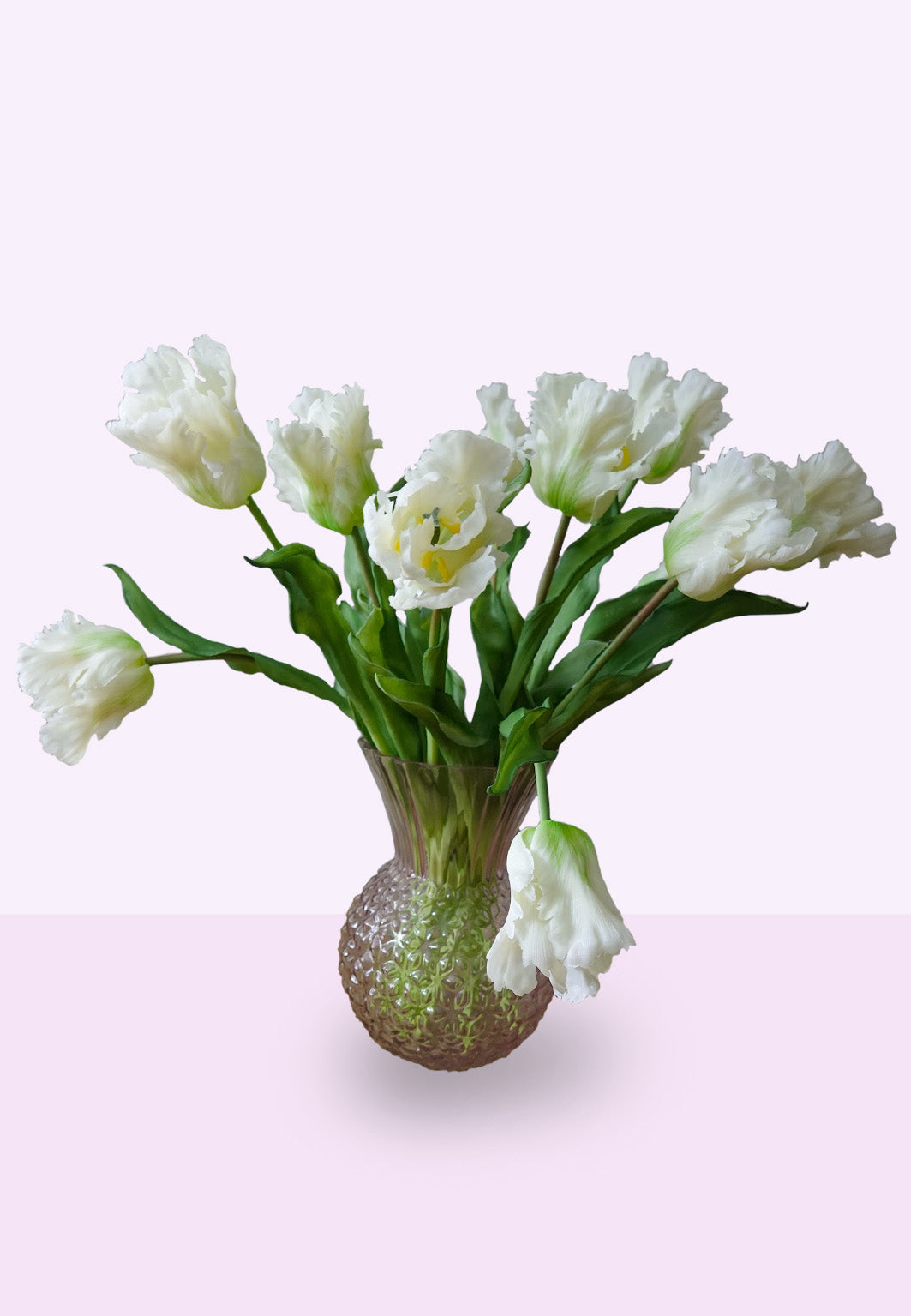 Fleuramour zijden papegaaitulpen wit