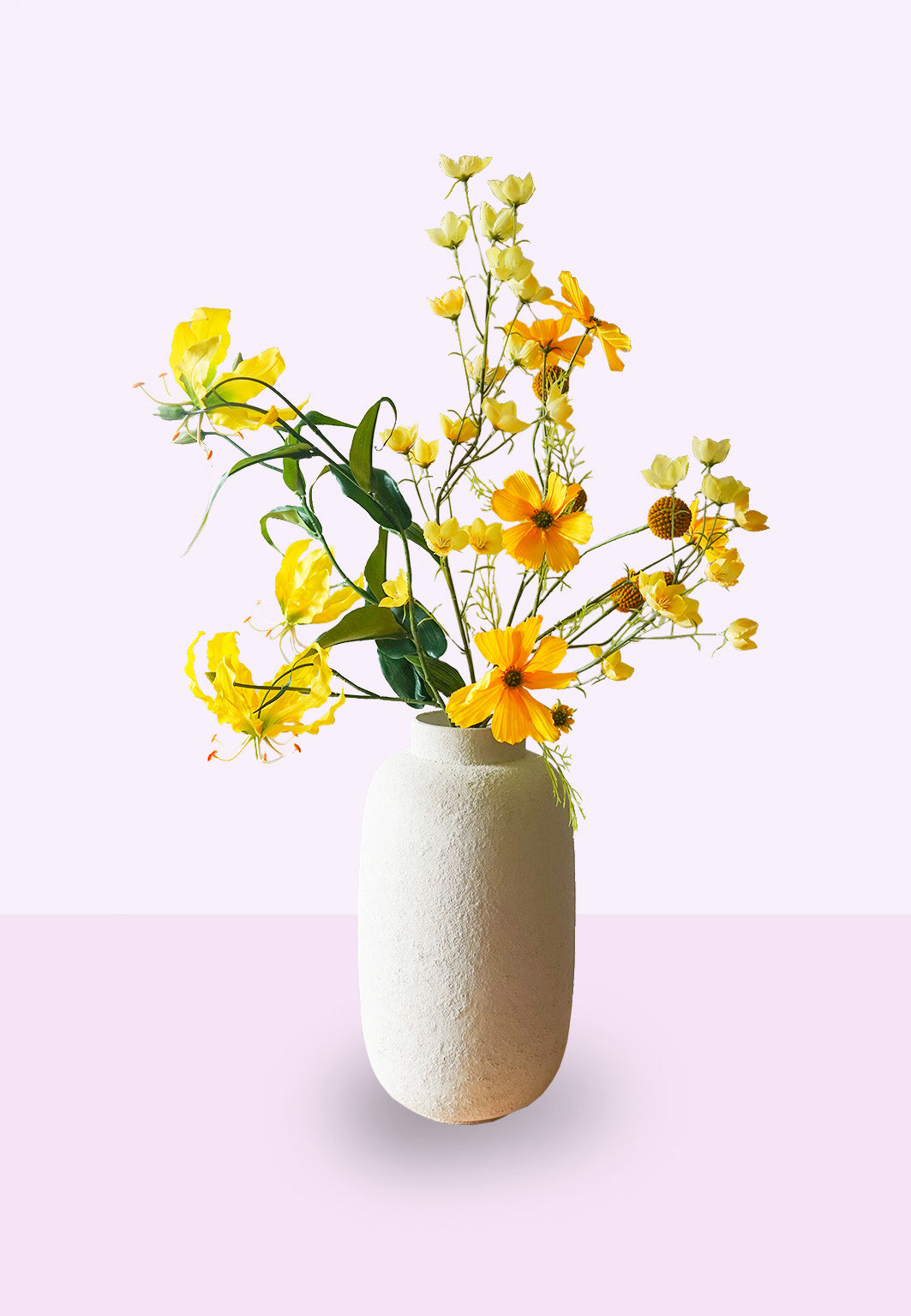 Mix en Match zijden bloemen geel