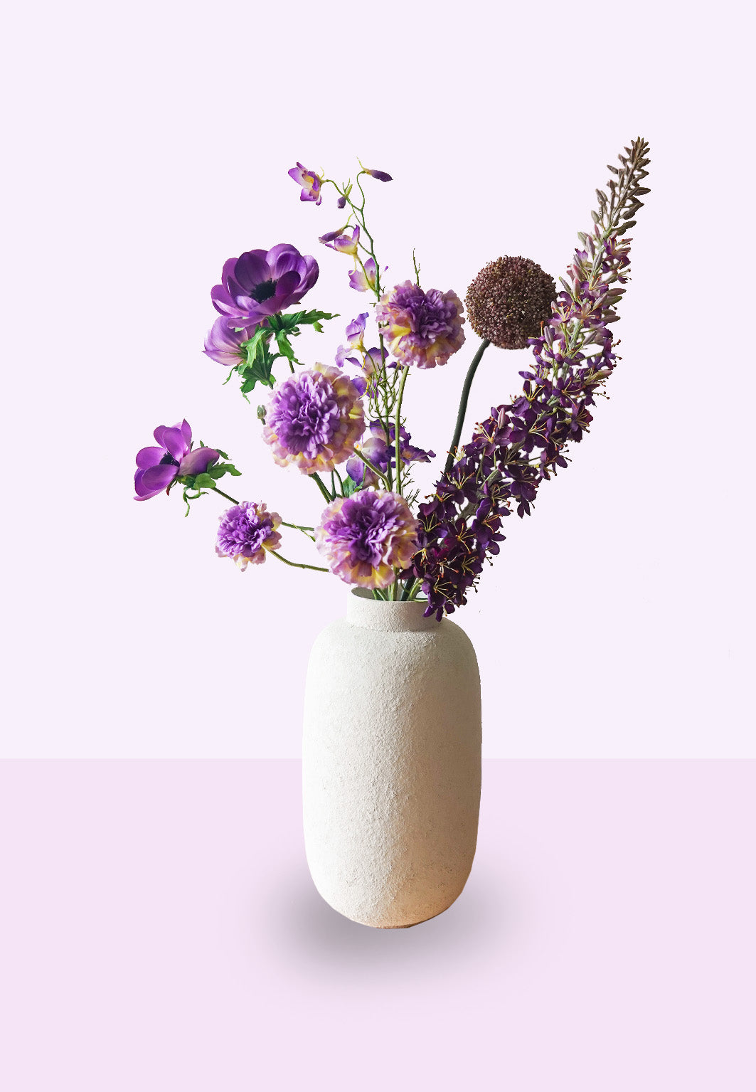 Mix en match zijden bloemen paars