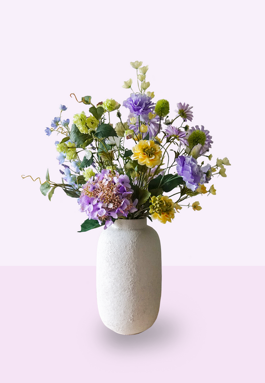 Zijden boeket Sam in vaas Helene