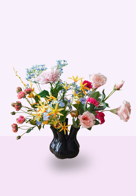 Set Geraldine zijden bloemen inclusief vaas