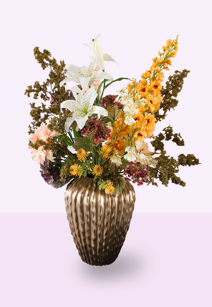 Zijden boeket Estelle in vaas Celine productfoto