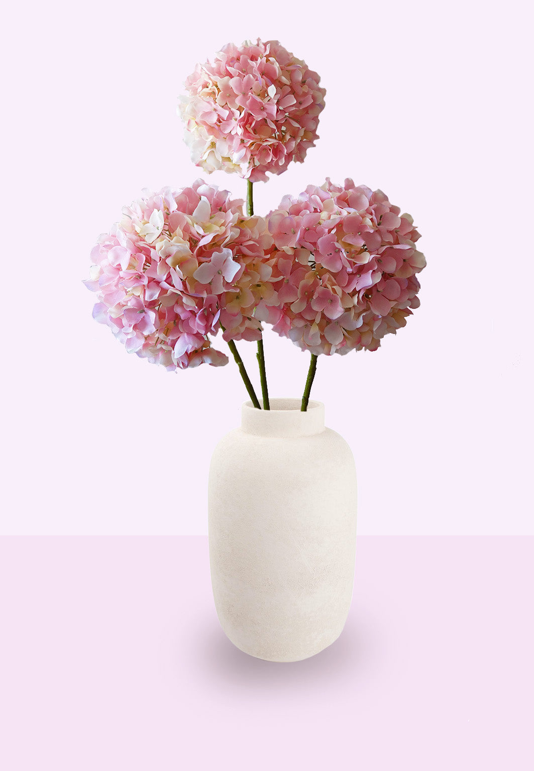 Zijden hortensia roze 